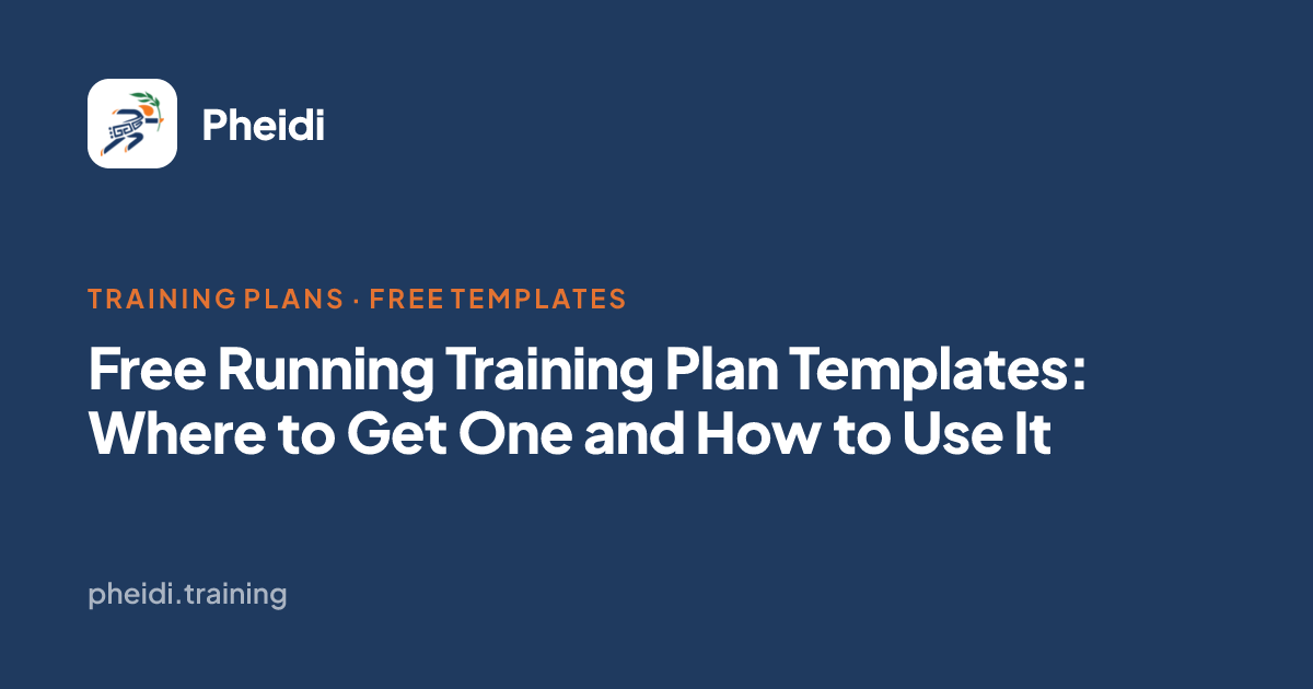 Free Running Training Plan Templates